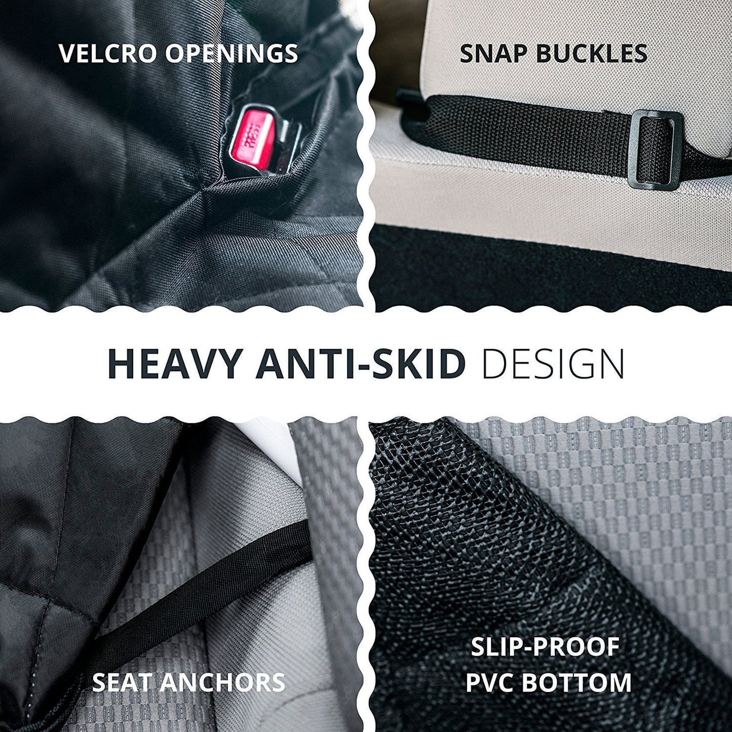 Black Seat Cover For Dogs, For Back Seat of Car. Comes With Storage Pockets and a Mesh Visual Window. This Product is Heavy Duty, Scratchproof, Waterproof, And Slip-Proof. Making Your Dog And Car Safe!