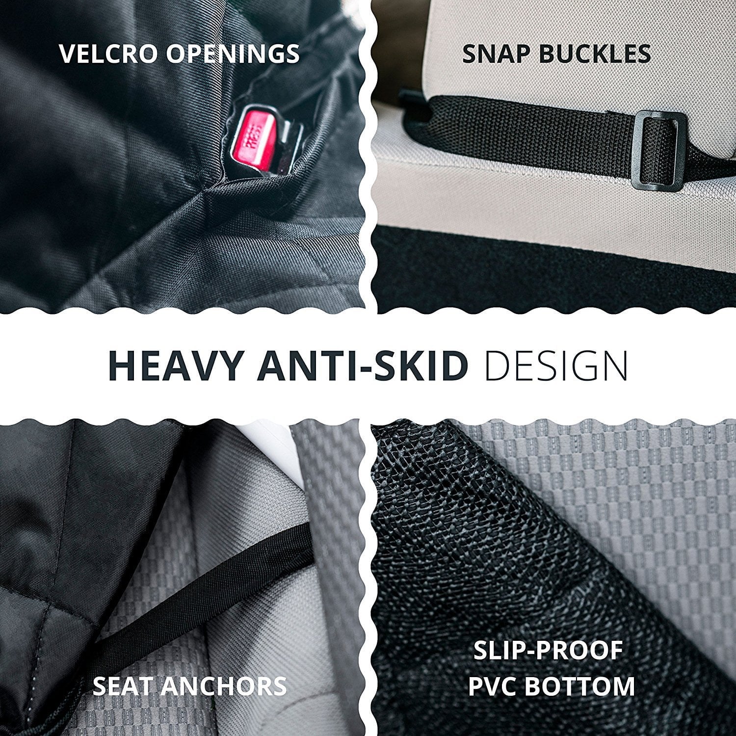 Black Seat Cover For Dogs, For Back Seat of Car. Comes With Storage Pockets and a Mesh Visual Window. This Product is Heavy Duty, Scratchproof, Waterproof, And Slip-Proof. Making Your Dog And Car Safe!